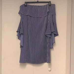 Cece off the shoulder flutter sleeve dress